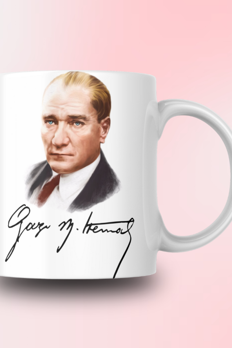 Mustafa Kemal Atatürk Seramik 350 Ml Kupa Bardak