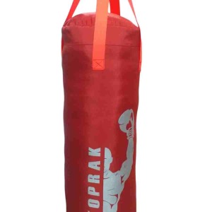 Boks Torbası Eldiven Ve Karabina Hediyeli İçi Dolu 50x20 cm Kırmızı