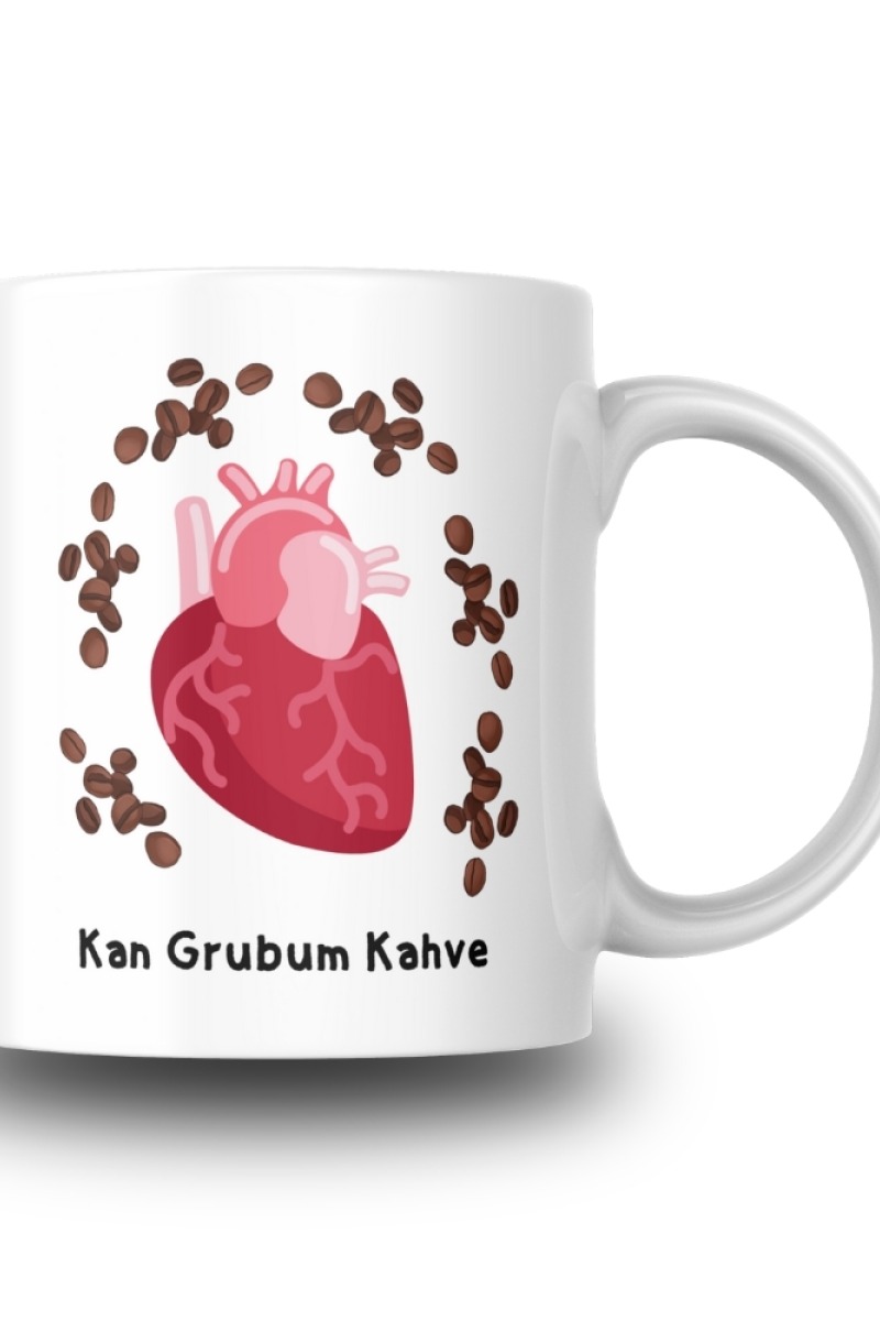 Kan Grubum Kahve Tasarım Seramik 350 Ml Kupa Bardak