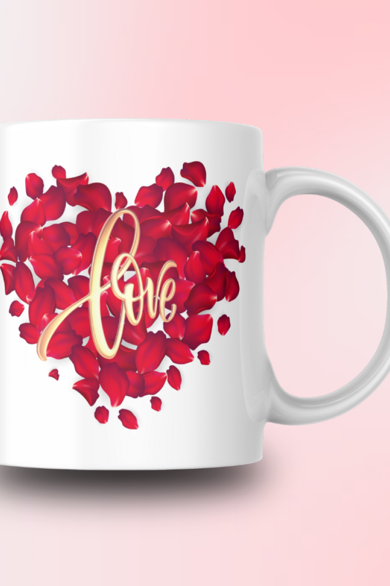 Love Yazılı Tasarım Seramik 350 Ml Kupa Bardak