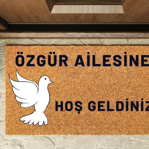 Kapı Önü Paspası Kişiye Özel Yazı Yazılır Koko Model Güvercin PK-1575