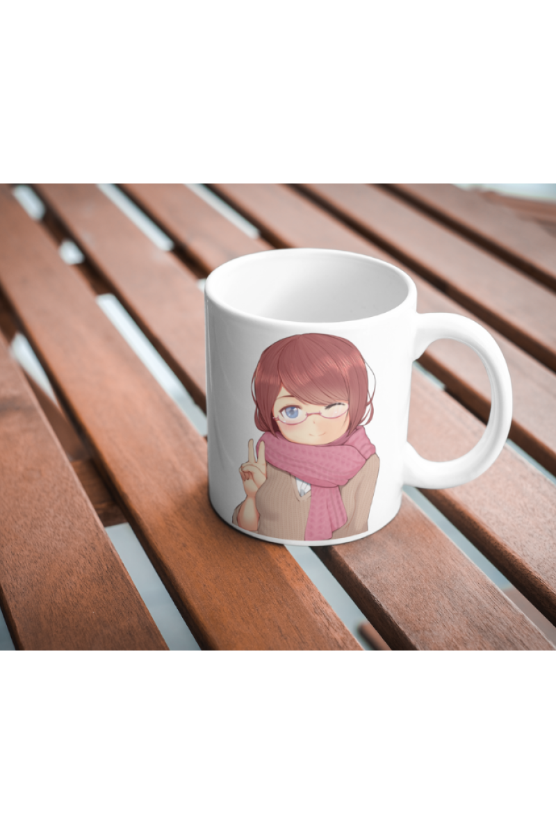 Anime Kız Tasarım Seramik 350 Ml Kupa Bardak