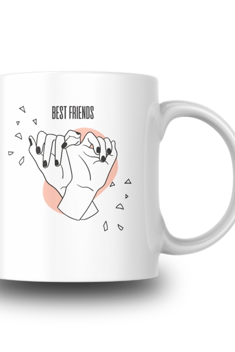 Best Friends Tasarım Seramik 350 Ml Kupa Bardak