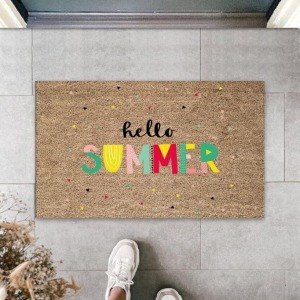 Renkli Kapı Önü Paspası Hello Summer Desen  K-3273