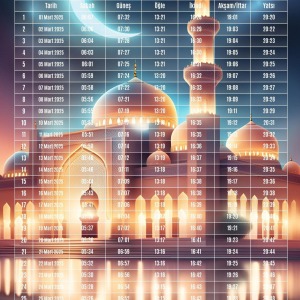 Ramazan İmsakiyesi Modern Kişiye Özel Tasarımlı Dijital Baskı 1 Adet A4 300 gr Model 13