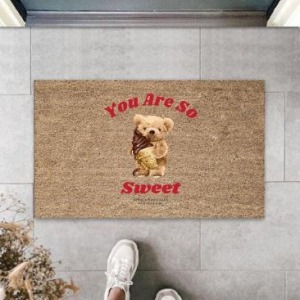 Bej Kapı Önü Paspası You Are So Sweet Desen  K-3358