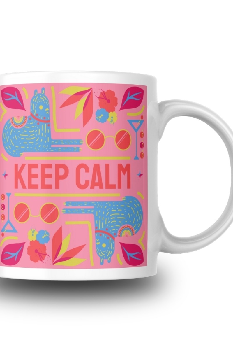 Keep Calm Soyut Desenli Seramik 350 Ml Kupa Bardak
