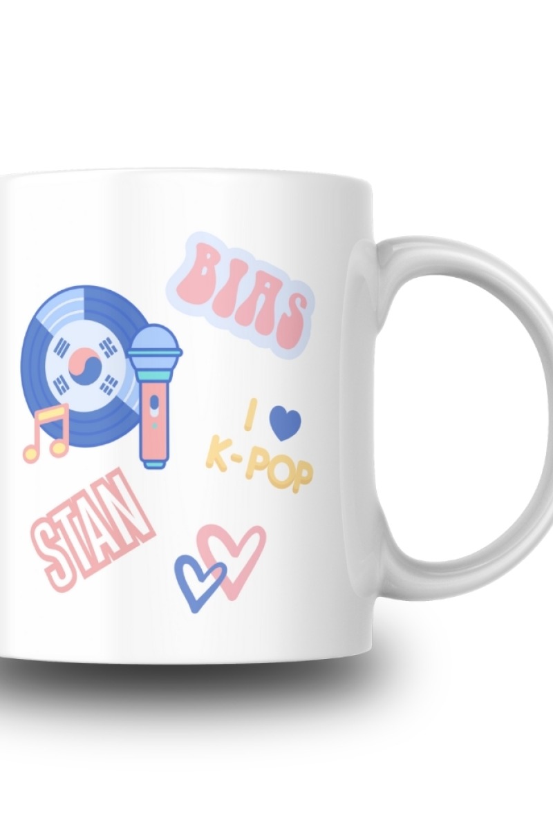 I Love K-pop Tasarım Seramik 350 Ml Kupa Bardak