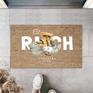 Bej Kapı Önü Paspası Rich Ayıcık Desen  K-3348