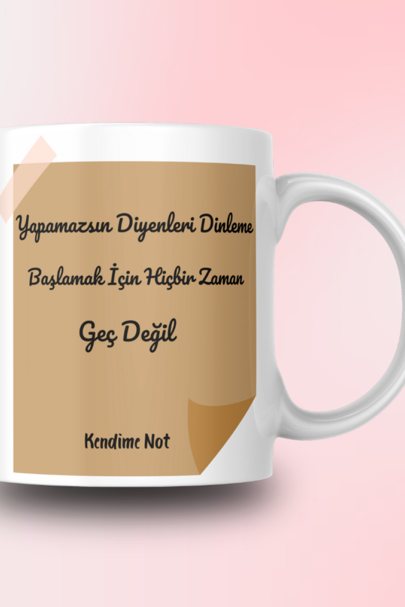 Motivasyon Yazılı Tasarım Seramik 350 Ml Kupa Bardak