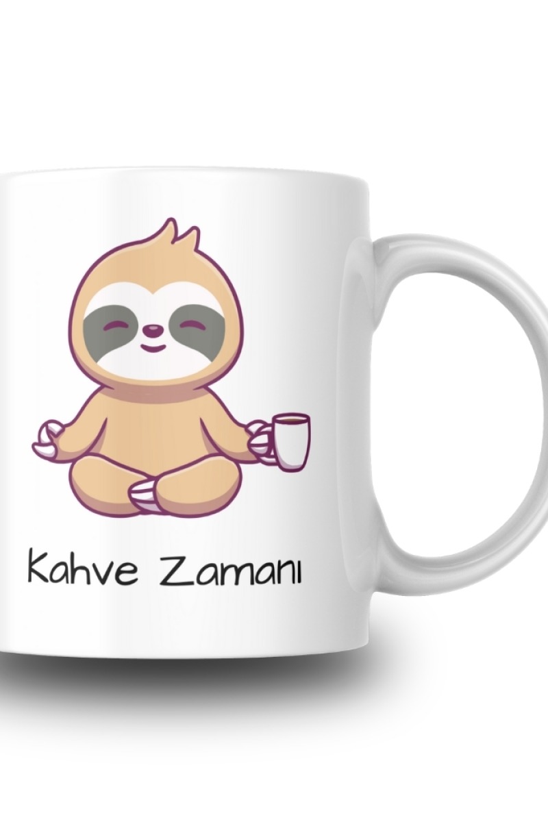Kahve Zamanı Tasarım Seramik 350 Ml Kupa Bardak