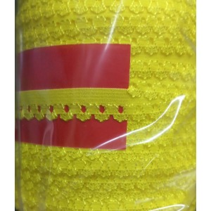 Çamaşır Lastiği Dantelli 1 cm 75 Metre 1 Top Sarı