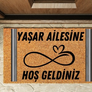 Kapı Önü Paspası Kişiye Özel Yazı Yazılır Koko Model Şerit Sonsuzluk PK-1597