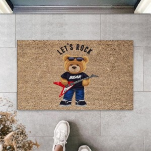 Bej Kapı Önü Paspası Let's Rock Ayıcık Desen  K-3322