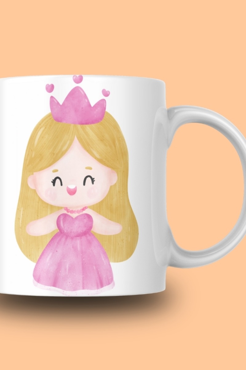 Bebek Barbie Tasarım Seramik 350 Ml Kupa Bardak