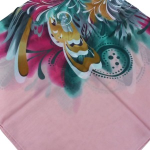 Oyalık Eşarp Yazma Toz Pembe Desenli