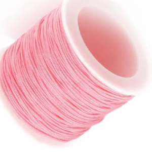 Paraşüt İpi, Bileklik-Kolye örgü ipi 1 mm 50 metre Pembe