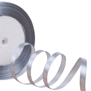 Saten Kurdele 2 cm 10 Metre Gri