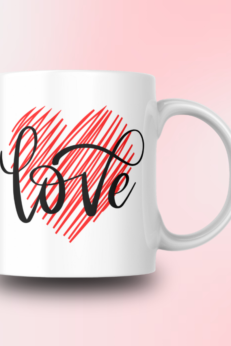 Love Yazılı Tasarım Seramik 350 Ml Kupa Bardak