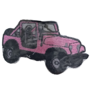 Aplike Ütü İle Yapışan Jeep pembe Arma 2,5x3 cm