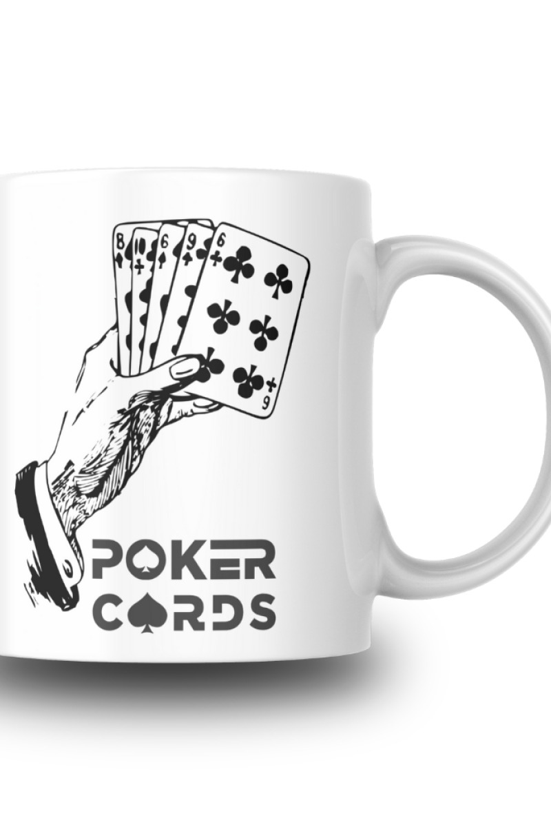 Poker Cards Tasarım Seramik 350 Ml Kupa Bardak