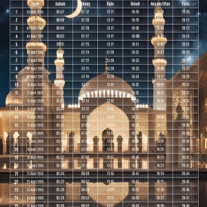 Ramazan İmsakiyesi Modern Kişiye Özel Tasarımlı Dijital Baskı 10 Adet A4 300 gr Model 15