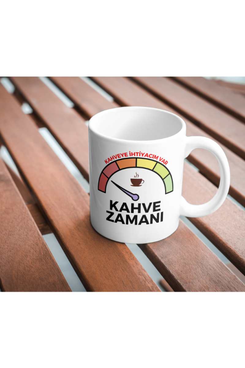 Kahve Zamanı Tasarım Seramik 350 Ml Kupa Bardak