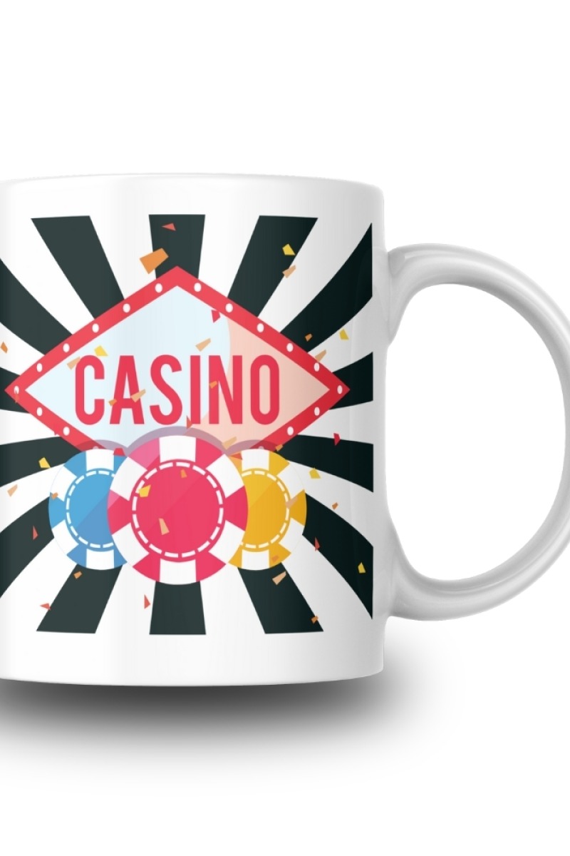 Casino Temalı Tasarım Seramik 350 Ml Kupa Bardak
