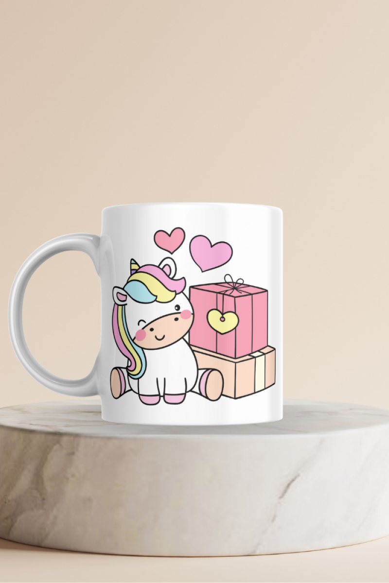Unicorn Baskılı Hediyelik Seramik 350 Ml Kupa Bardak