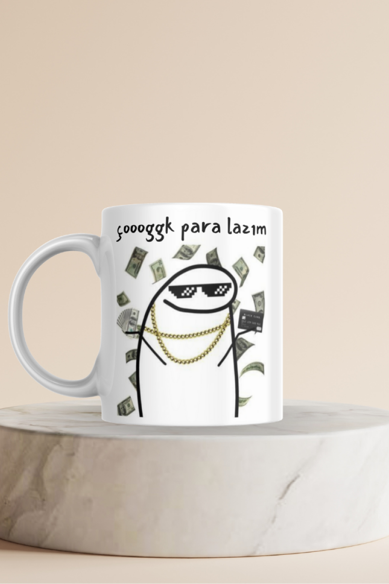 Komik Doodle Tasarım Seramik 350 Ml Kupa Bardak