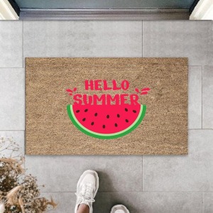 Pembe Kapı Önü Paspası Karpuz Desen  K-3278