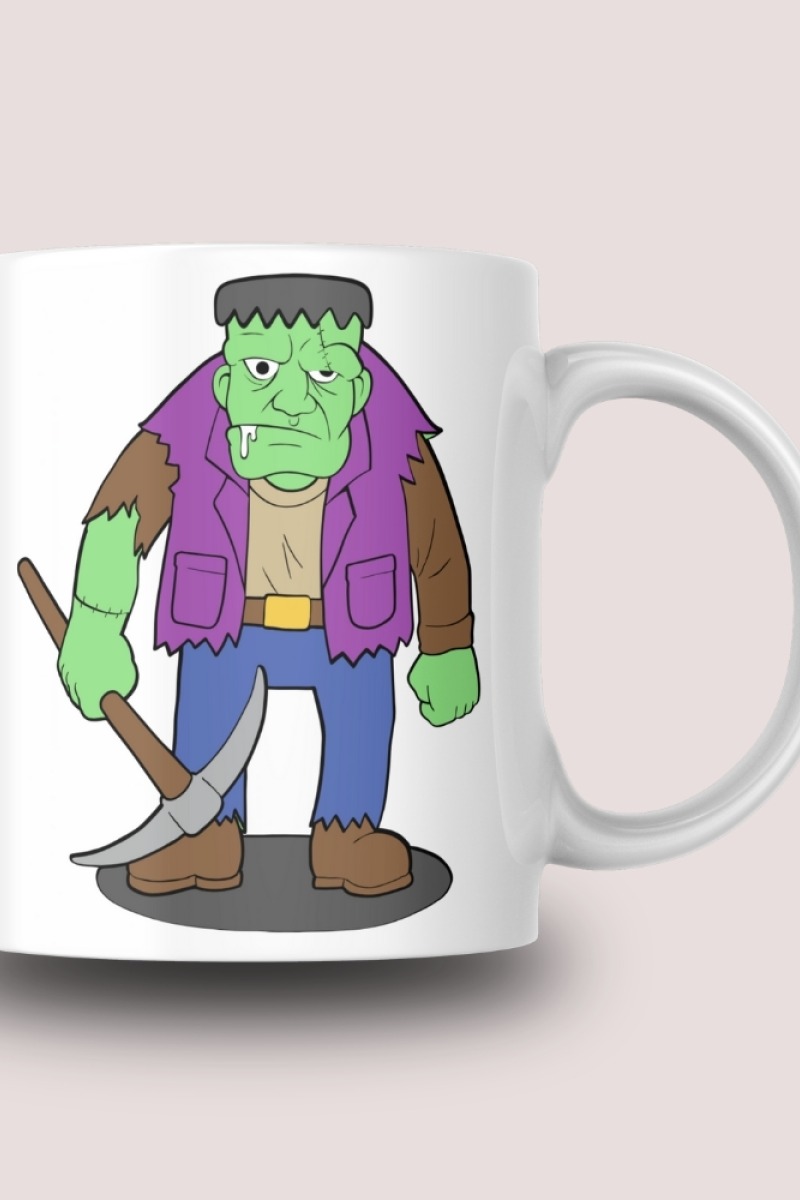 Zombie Desenli Seramik 350 Ml Kupa Bardak