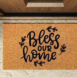 Kapı Önü Paspası Özel Tasarım Koko Model Bless Our Home PK-1523