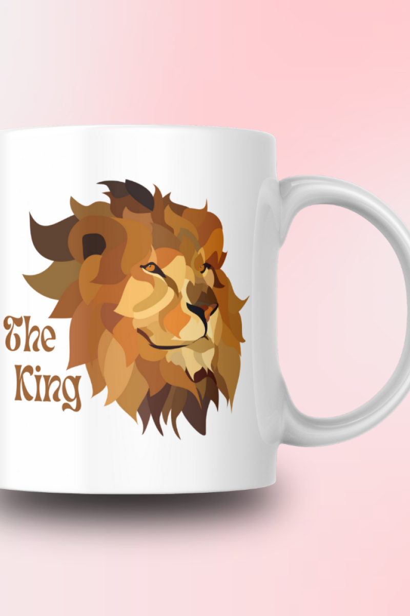 The King Aslan Kafası Tasarım Seramik 350 Ml Kupa Bardak