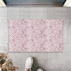 Dijital Baskı Pembe Karışık Paspas K-3085
