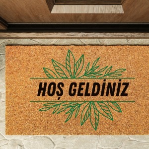 Kapı Önü Paspası Özel Tasarım Koko Model Yeşil Şerit PK-1598