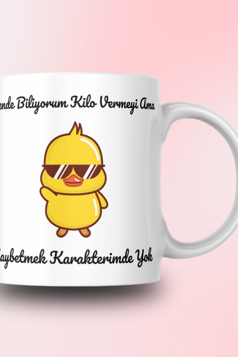 Bende Biliyorum Kilo Vermeyi Tasarım Seramik 350 Ml Kupa Bardak