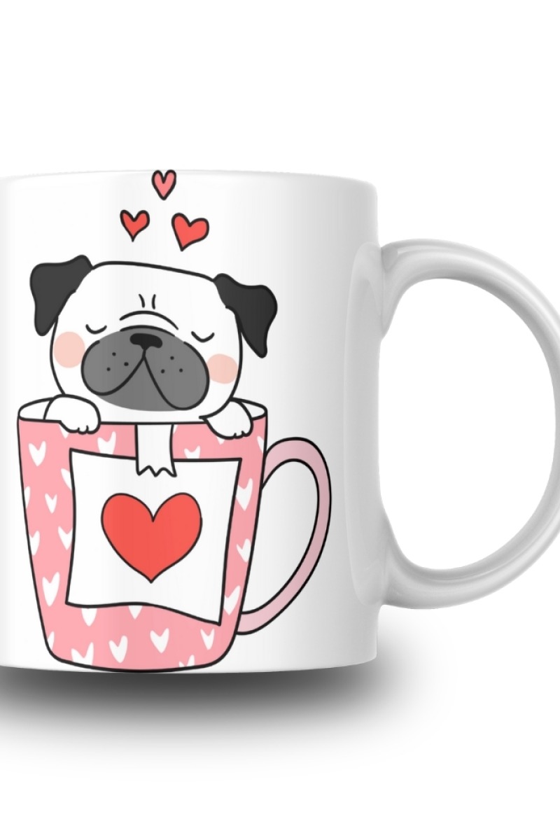 Fincanın İçinde Yavru Köpek Tasarım Seramik 350 Ml Kupa Bardak