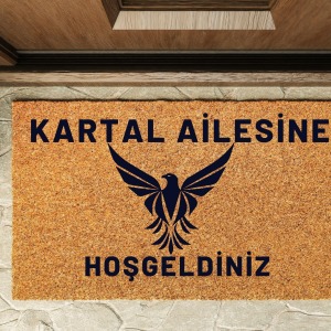 Kapı Önü Paspası Kişiye Özel Yazı Yazılır Koko Model Kartal Ailesi PK-1560