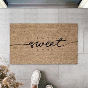 Bej Kapı Önü Paspası Home Sweet Home Desen  K-3314