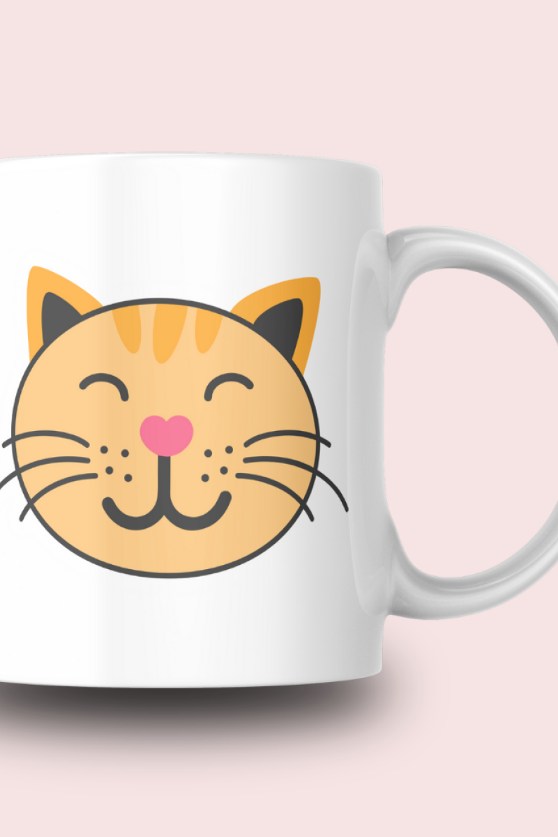 Sevimli Minimalist Hayvan Karikatürlü Tasarım Seramik 350 Ml Kupa Bardak