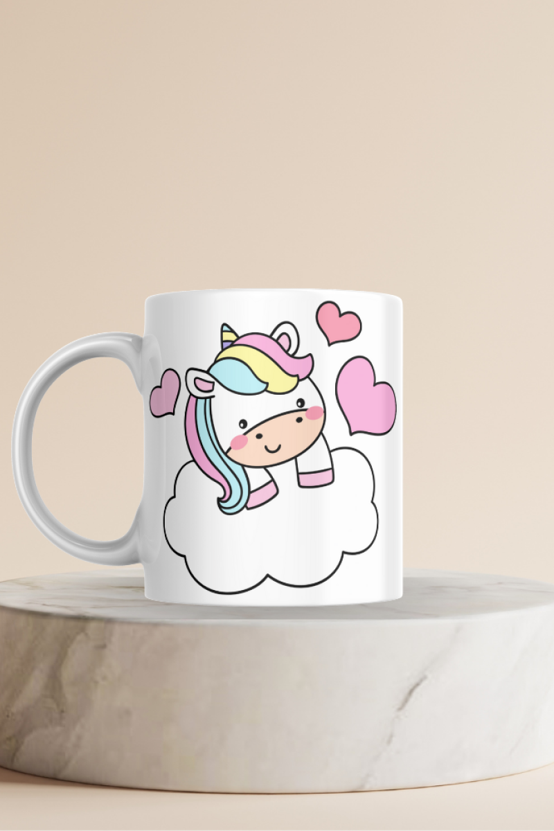 Unicorn Baskılı Hediyelik Seramik 350 Ml Kupa Bardak