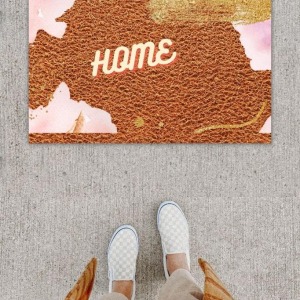 Dijital Baskı Dekoratif Home Kahverengi Kapı Önü Paspası K-1235