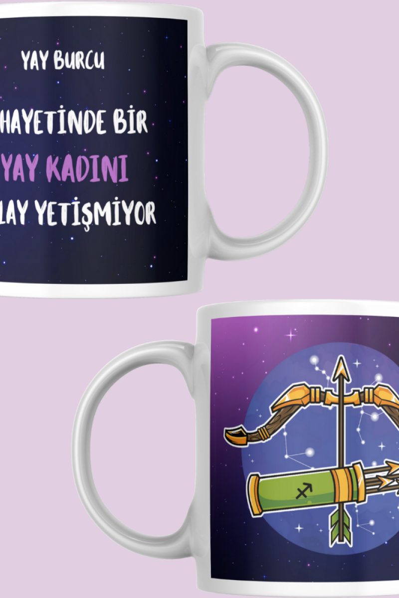 Yay Burcu Kadını Tasarım Seramik 350 Ml Kupa Bardak