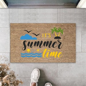 Bej Kapı Önü Paspası It's Summer Tıme Desen  K-3281