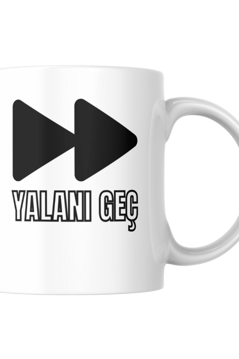 Yalanı Geç Yazılı Tasarım Seramik 350 Ml Kupa Bardak