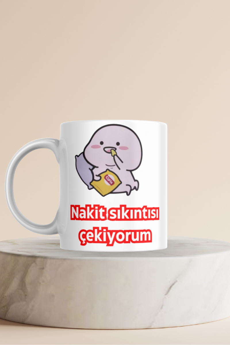 Komik Doodle Tasarım Seramik 350 Ml Kupa Bardak