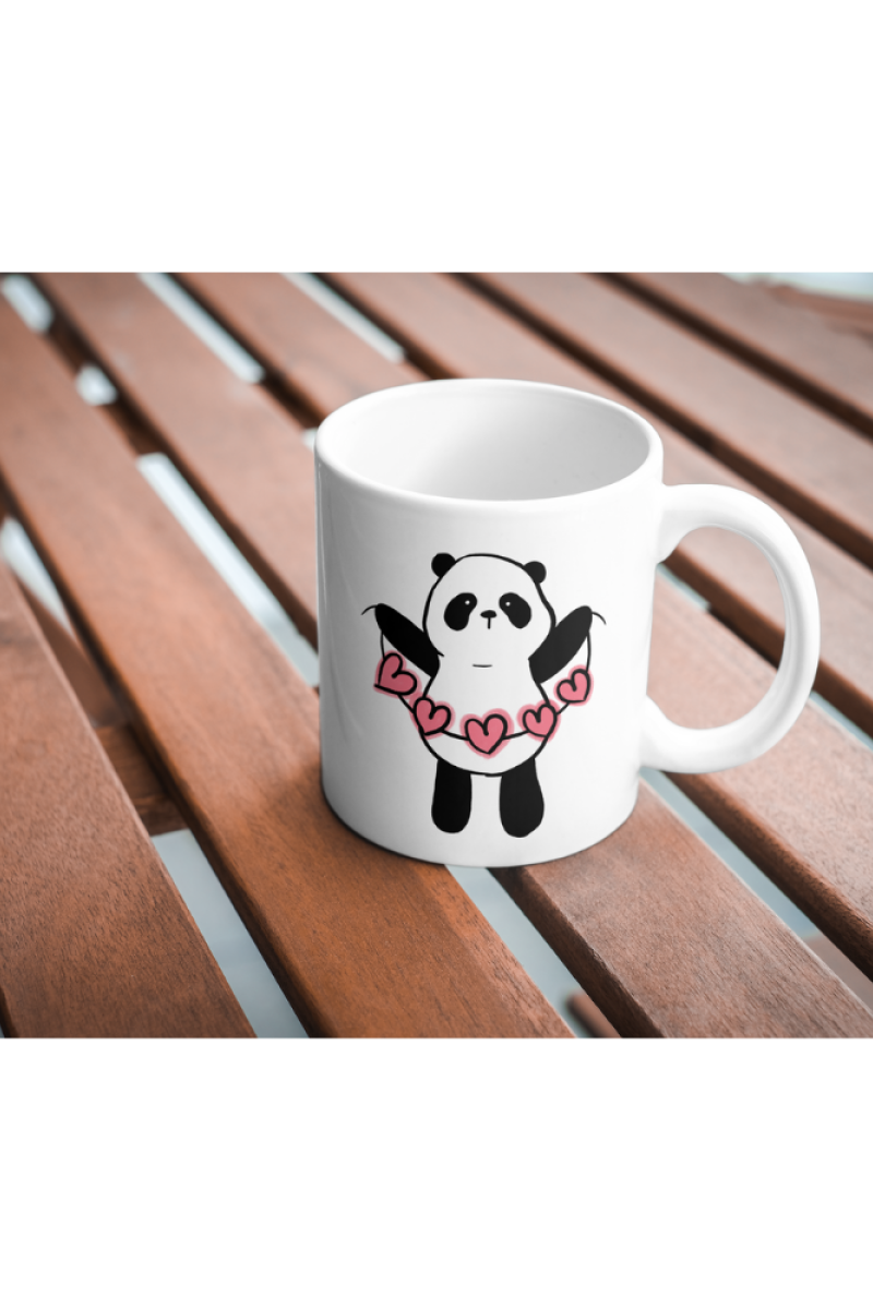 Sevimli Panda Tasarım Seramik 350 Ml Kupa Bardak