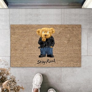 Bej Kapı Önü Paspası Stay Real Ayıcık Desen  K-3331
