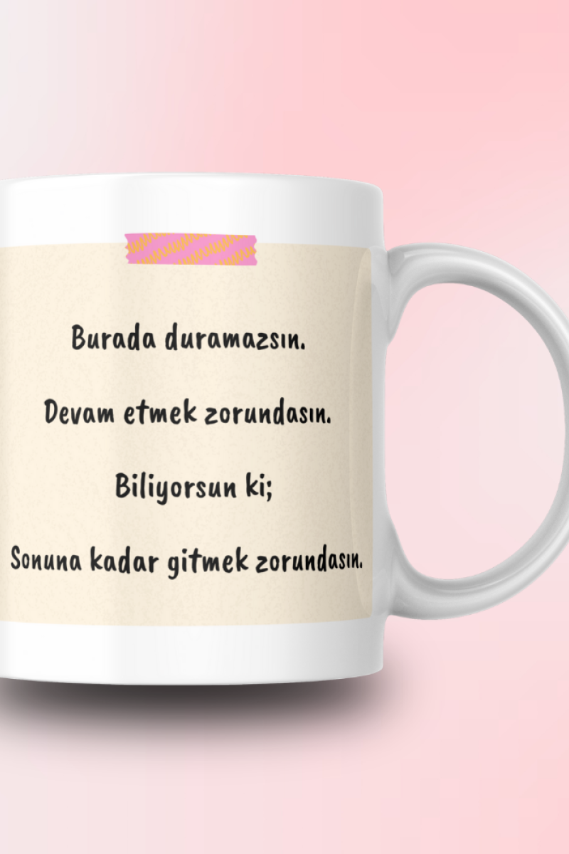 Motivasyon Yazılı Tasarım Seramik 350 Ml Kupa Bardak